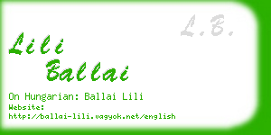 lili ballai business card